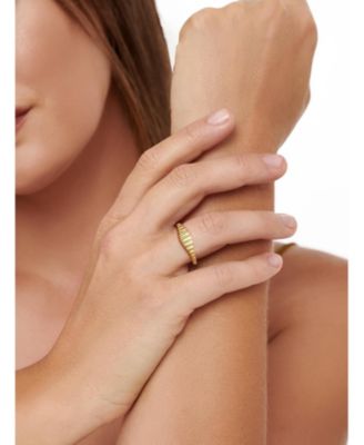 Ribbed Ring in Gold Plated Sterling Silver, Size