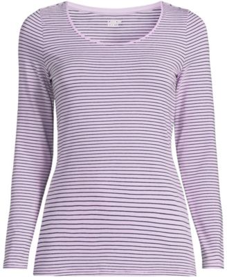 Women's Lightweight Jersey Skimming Long Sleeve Scoop Neck T-shirt