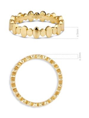 Oval Link Ring in Gold Plated Sterling Silver, Size