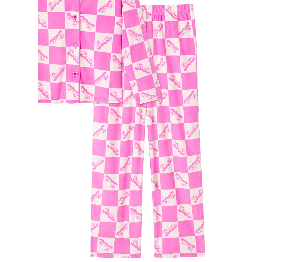 Barbie Girls 4-10 2-piece Long Sleeve Top And Pants Pajama Set In Pink