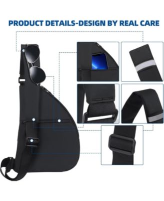 Anti Theft Travel Bag, Crossbody Bags Chest Sling Bag Purses for Women Men Black Right
