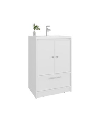 23.6"W Engineered Wood 2-Door 1-Drawer Compact Storage Bathroom Vanity
