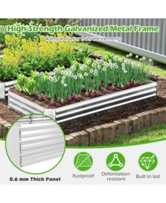 8 x 4 x 1FT Galvanized Raised Garden Bed Heavy-Duty Elevated Rectangle Plant Box