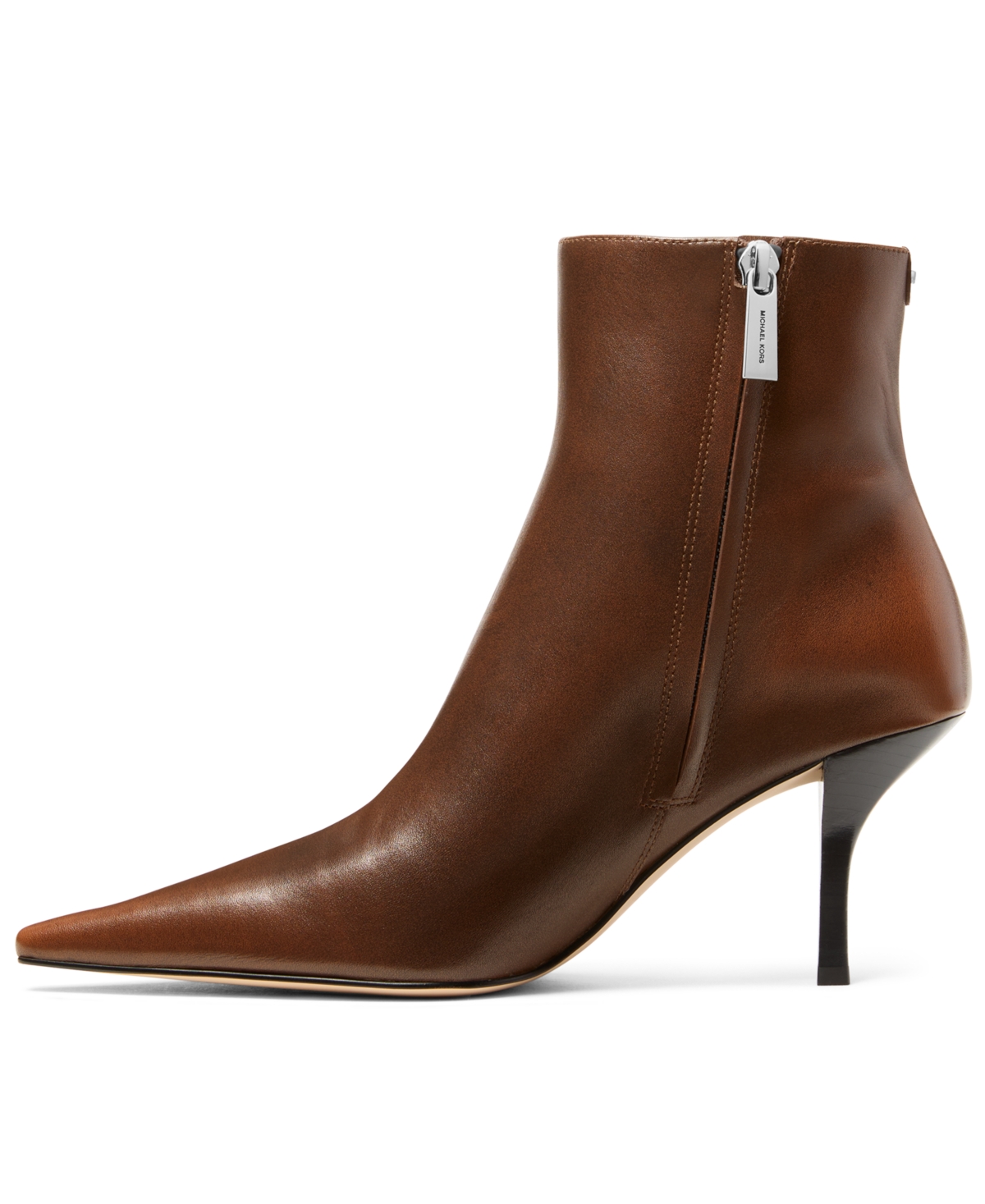 Michael Kors Selina Burnished Leather Ankle Boot In Brown