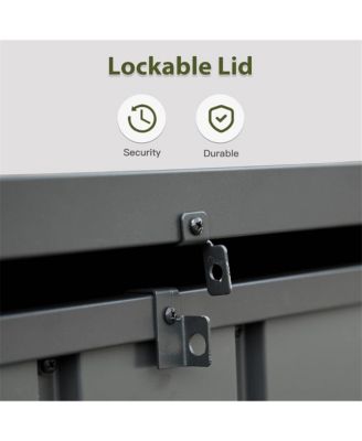 100-Gallon Outdoor Storage Deck Box 100-Gallon Dark Gray Metal Deck Box