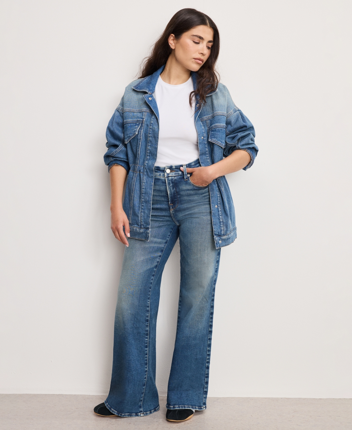 Good American Women's Wide-leg Jeans In Blue