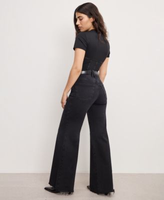 Soft Tech Good Petite Wide-Leg High-Rise Jeans
