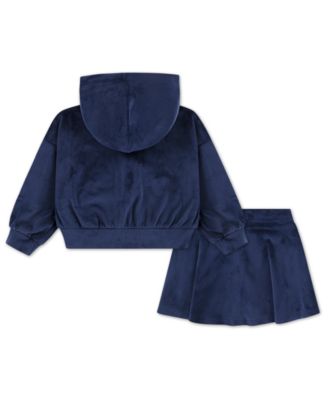 Girls' 2T-6X Velour Scooter Hoodie and Skort, 2-Piece Set