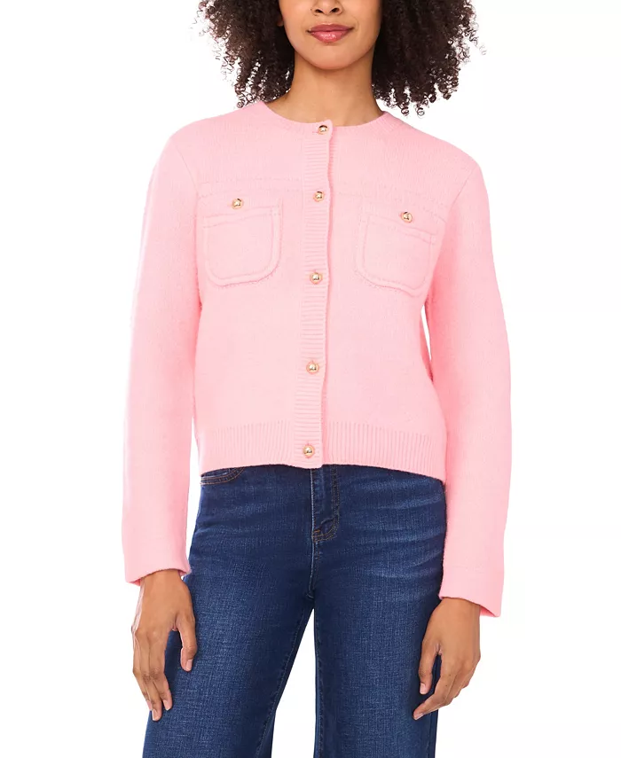Women's Long Sleeve Patch Pockets Cardigan - thumbnail 4