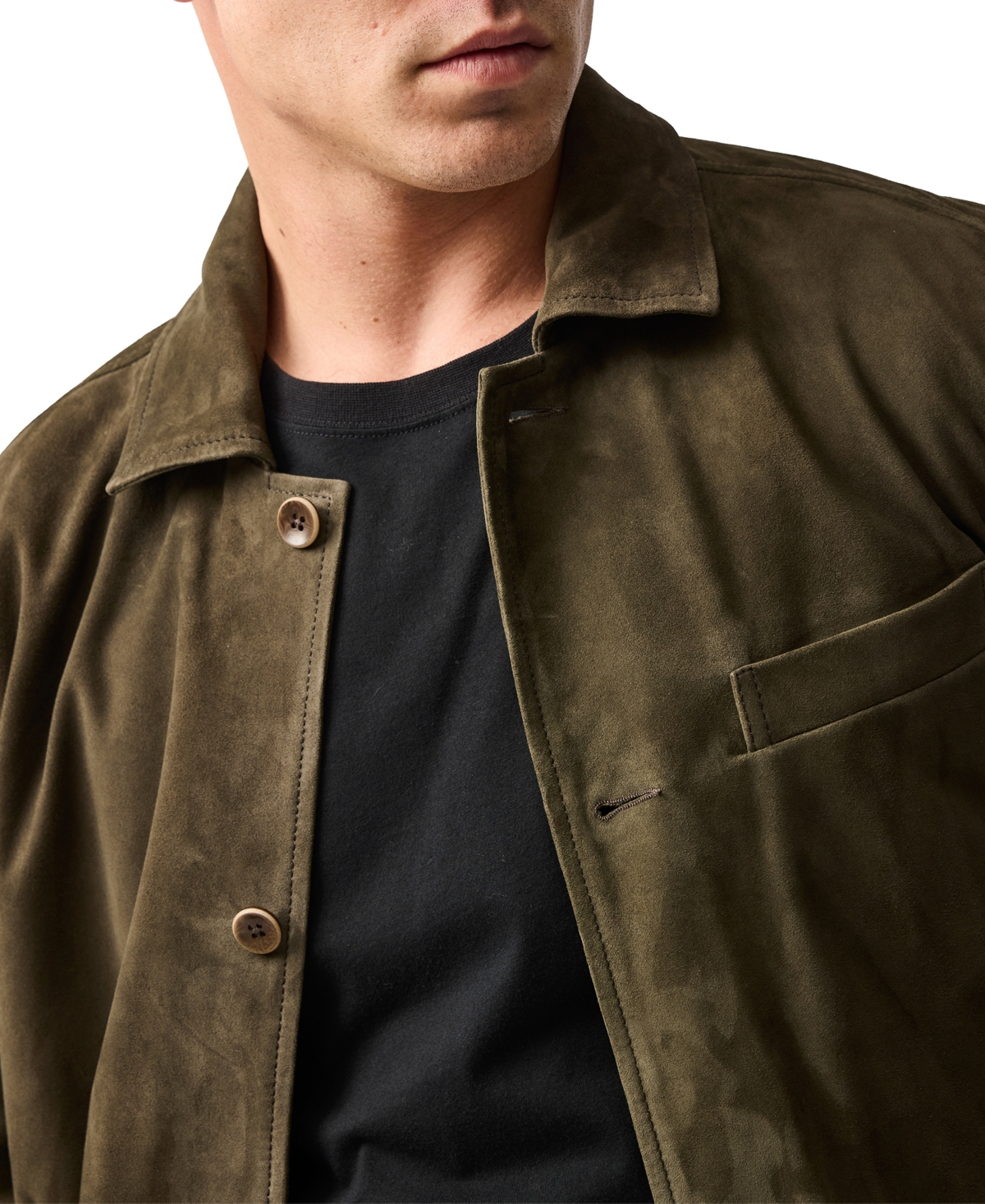 Rodd & Gunn Somerset Suede Shirt Jacket In Green