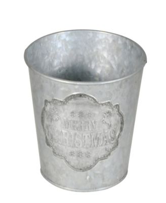 Puleo Pre-Lit Flocked Table Top Artificial Christmas Tree with 35 Lights in Metal Pot, 2'