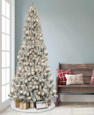 Puleo 7.5ft Flocked Vancouver Pine Artificial Christmas Tree