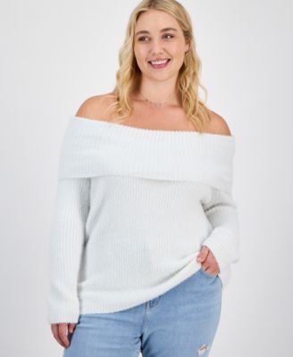 Hippie Rose - Trendy Plus Size Off-The-Shoulder Sweater