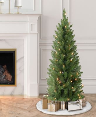 Puleo Pre-Lit Carson Pine Artificial Christmas Tree with 70 Lights, 4'