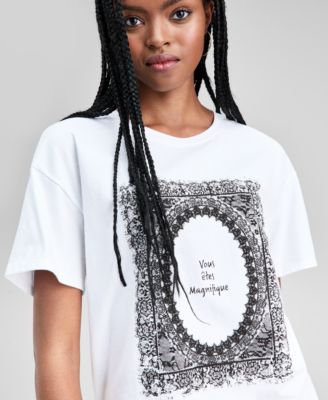 Women's Lace Graphic Short-Sleeve T-Shirt, Macy's Exclusive