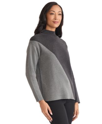 Women's Colorblock Mock Neck Sweater