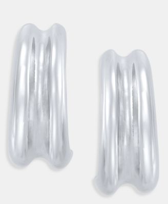 Medium Textured C-Hoop Earrings, 1", Macy's Exclusive