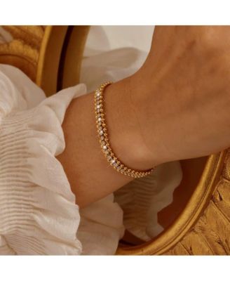 Amelia Sparkle Stack Adjustable CZ Chain Bracelet
