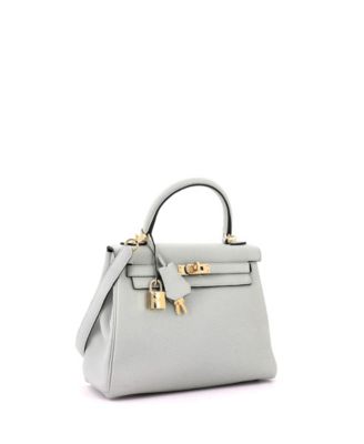 Pre-Owned Hermes Kelly 25 Handbag Grey Togo with Gold Hardware
