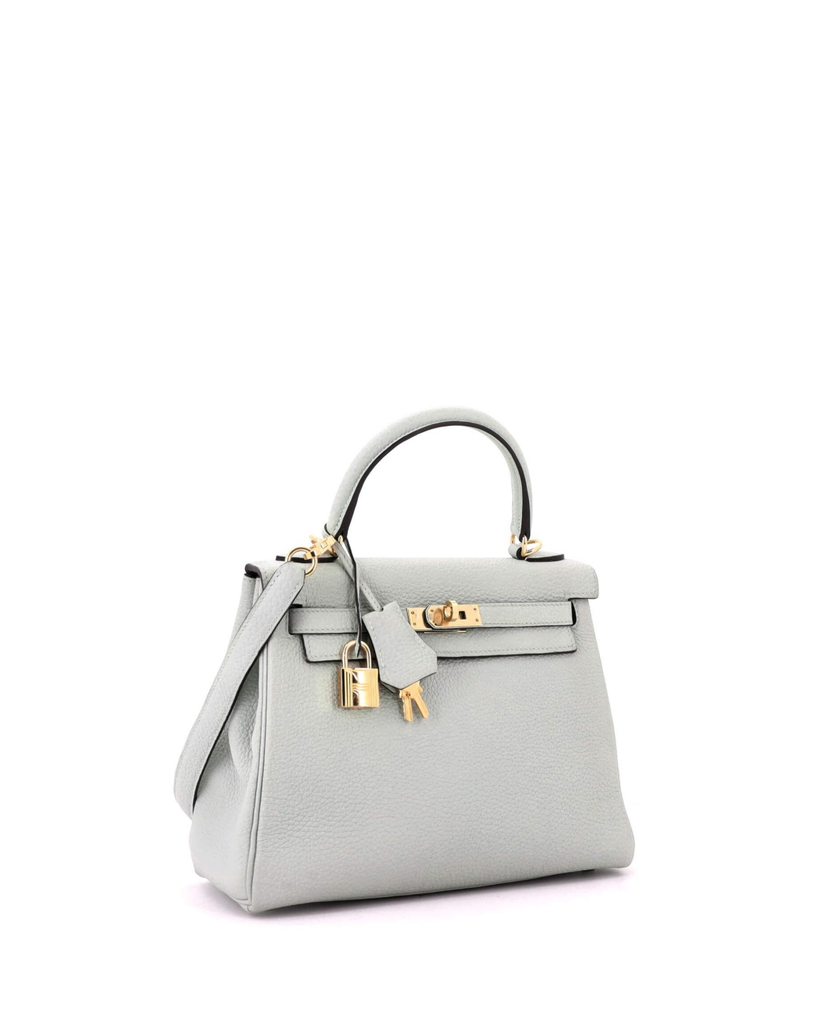 Pre-Owned Hermes Kelly 25 Handbag Grey Togo with Gold Hardware