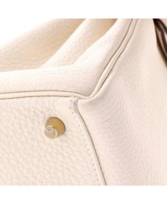 Pre-Owned Hermes Kelly 28 Handbag Light Clemence with Gold Hardware