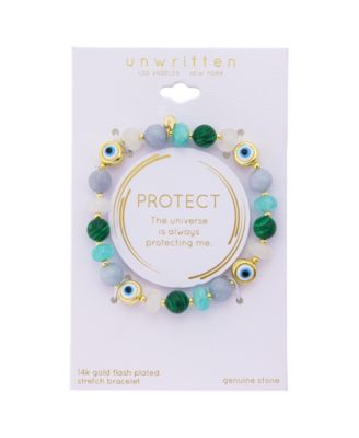Semi-Precious Stone Evil Eye Stretch Bracelet