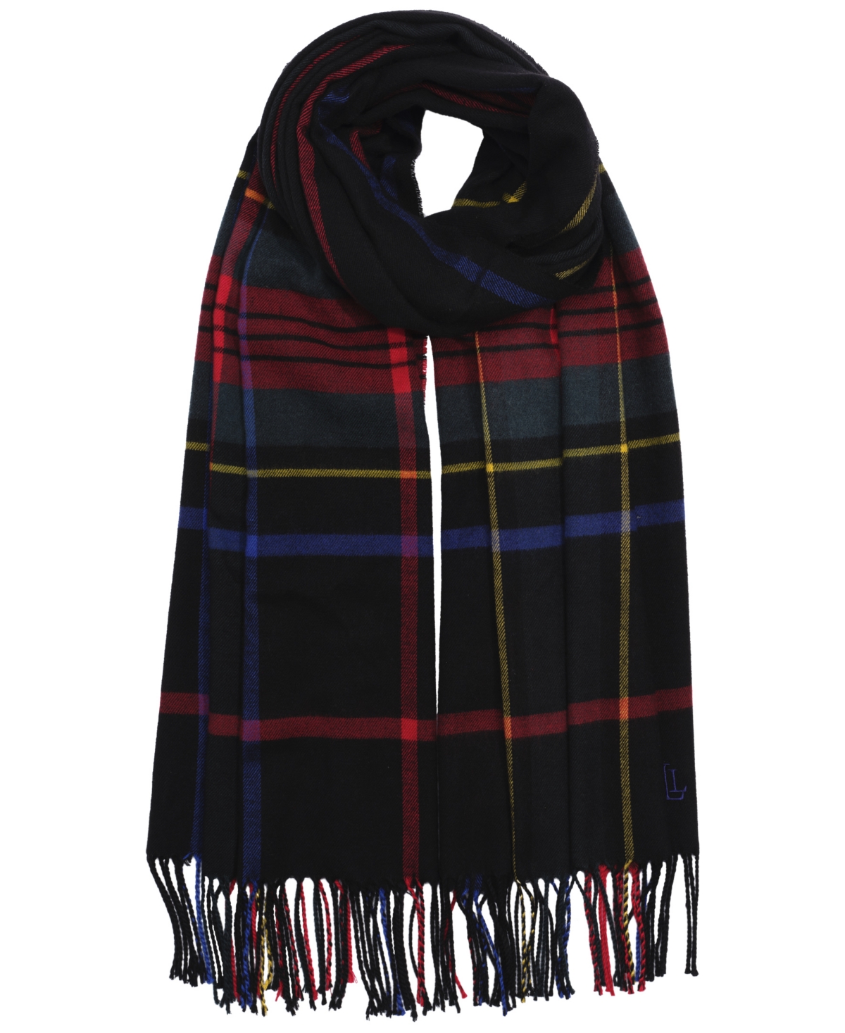 Ralph Lauren Exploded Plaid Pattern Scarf In Blue