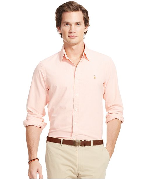 Polo Ralph Lauren Men's Long-Sleeve Oxford Shirt - Casual Button-Down ...