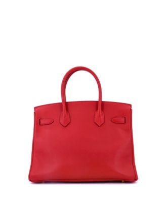 Birkin 30 Handbag Red Epsom with Gold Hardware