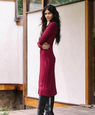 Women's Crinkle Knit Midi Dress