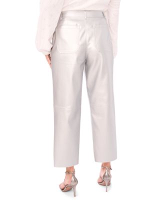 Women's Faux-Leather Wide Leg Pants