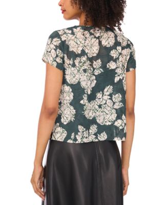 Women's Cap-Sleeve Cowl Neck Blouse