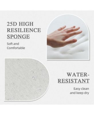 Outdoor High Back Dining Chair Cushion with Ties and Zipper, 44"x21"x3.2", Set of 4