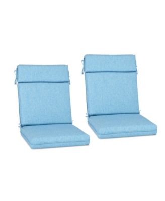 Outdoor High Back Dining Chair Cushion with Ties and Zipper, 44"x21"x3.2", Set of 2
