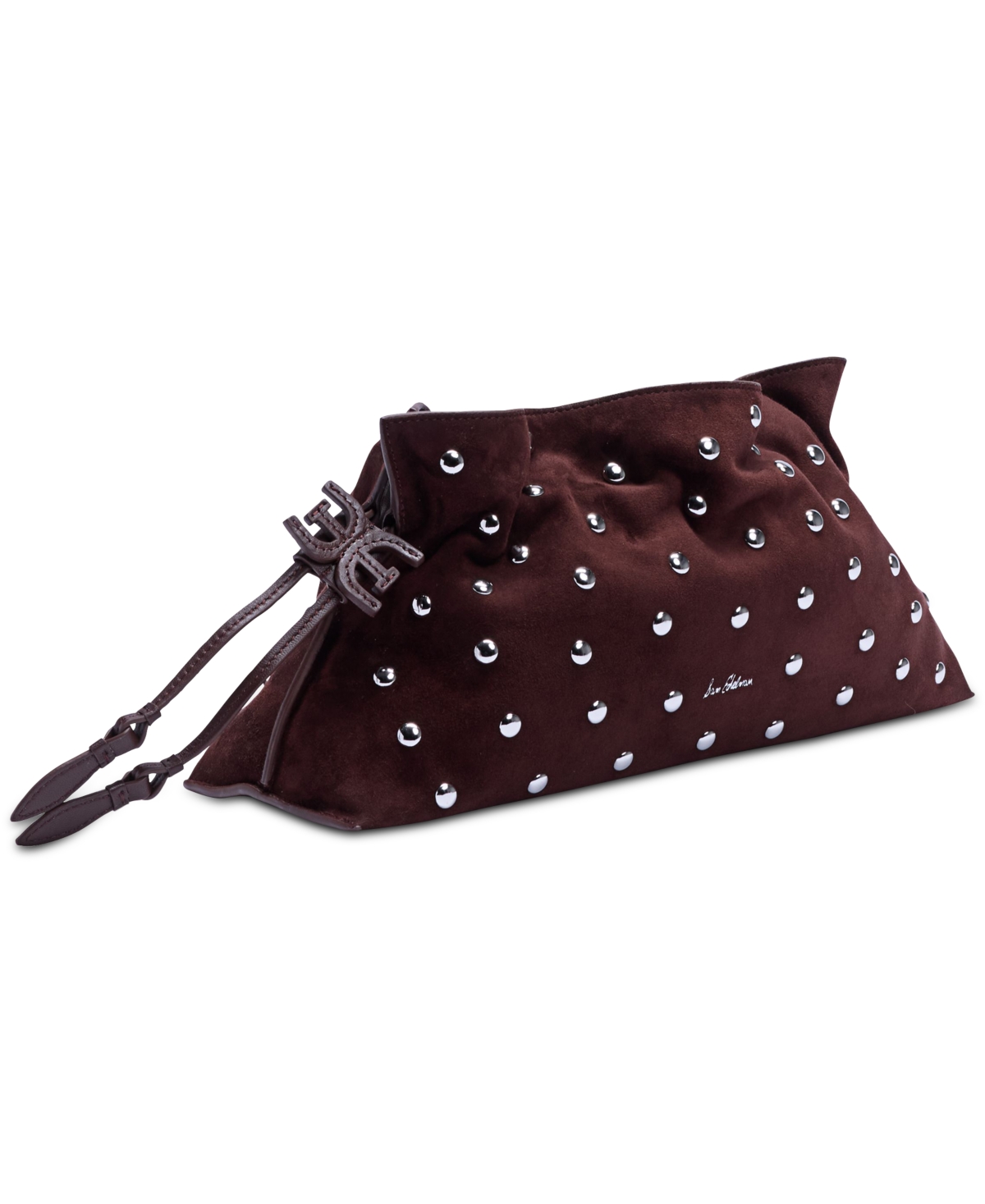 Sam Edelman Poppy Oversized Leather Drawstring Clutch In Brown