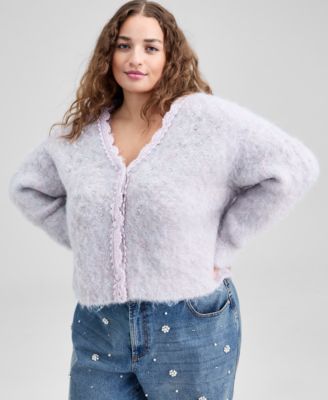 Trendy Plus Size Rhinestone Embellished Cardigan, Macy's Exclusive