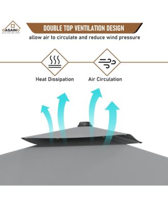 11 FT Square Double Top Patio Umbrella