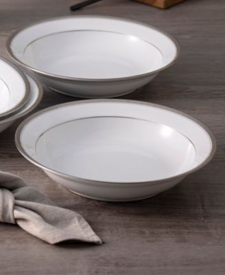 Charlotta Platinum 4-Pc. Rim Dinner Bowl Set, Service For 4