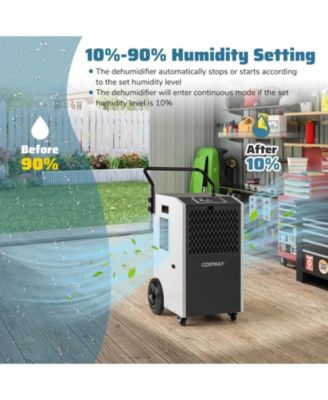 154 Pints Commercial Dehumidifier With Pump Drain Hoses For Basements Job Sites