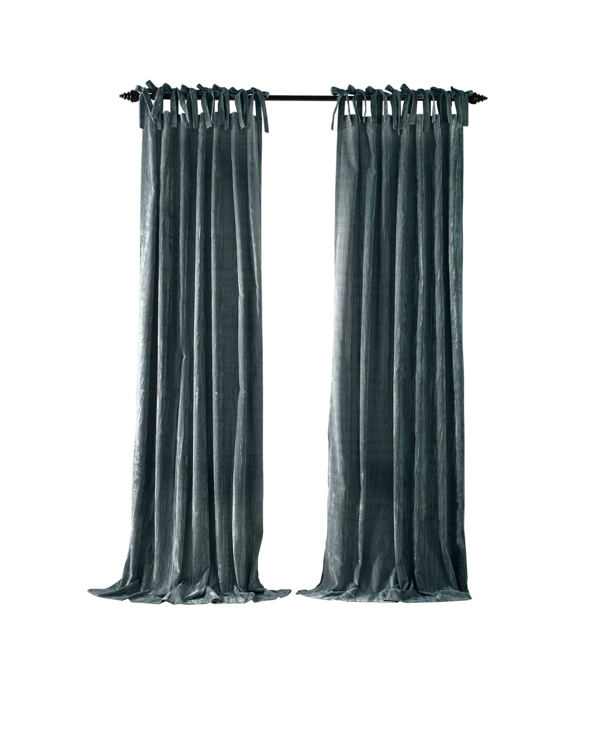 Elrene Home Fashions Korena Tie-Top Crushed Velvet Window Curtain