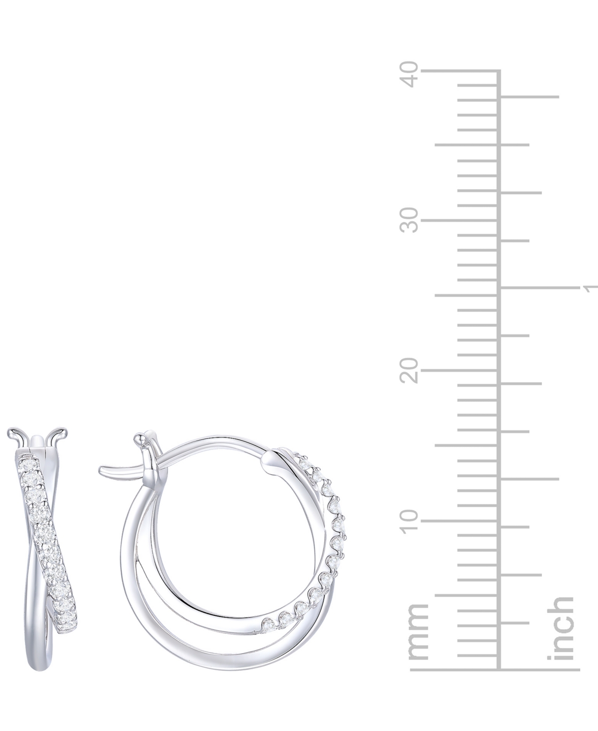 Macy's Diamond Earrings (1/5 Ct. T.w.) In Sterling Silver In Gray