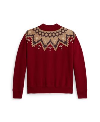 Girls' 7-16 Fair Isle Boxy Long-Sleeve Sweatshirt
