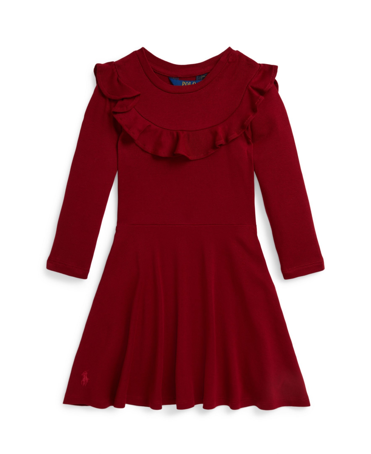 Polo Ralph Lauren Girls 2T-6X Ruffled Long Sleeve Dress