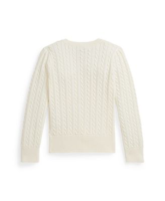 Girls' 2T-6X Long-Sleeve Mini-Cable Cardigan