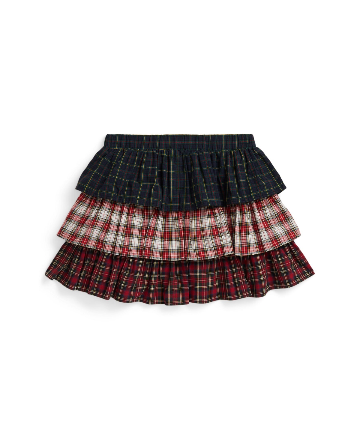 Polo Ralph Lauren Ralph Lauren Plaid Tiered Poplin Skirt In Multi