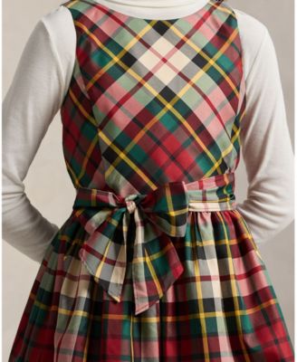Girls' 7-16 Sleeveless Plaid Taffeta Dress