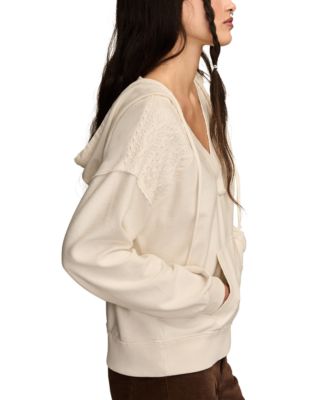 Women's Crochet Trim Baja Hoodie