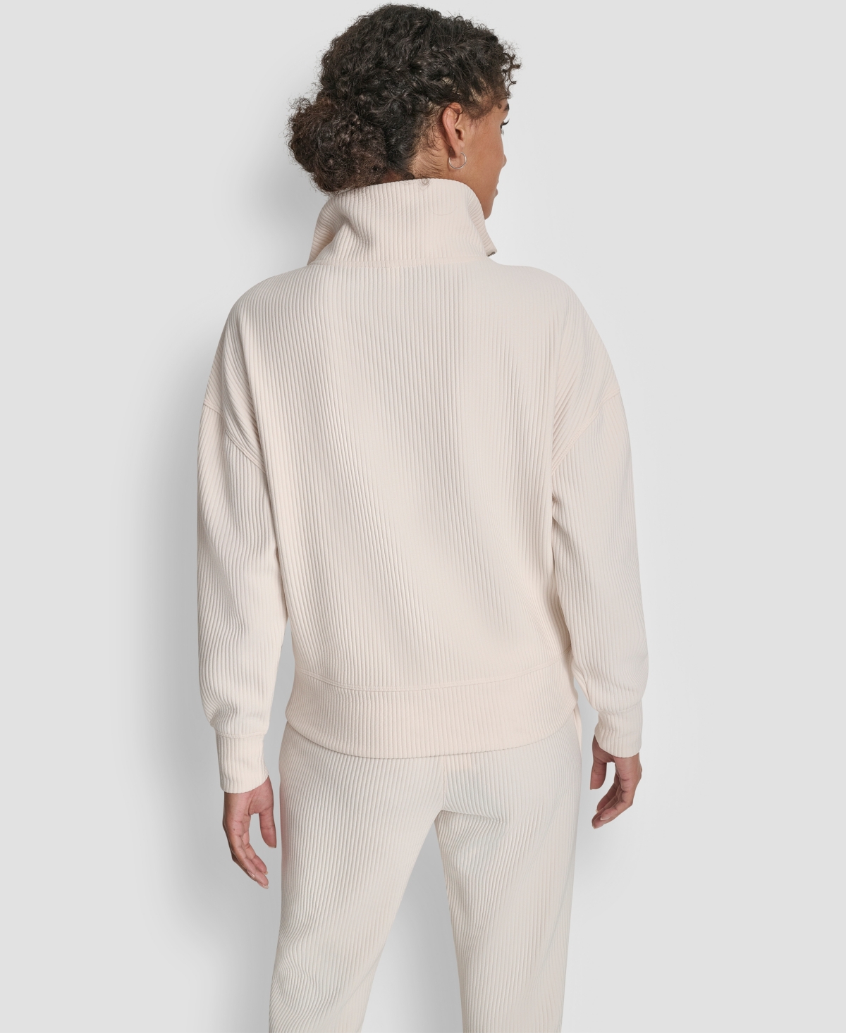 Dkny Women's Tech Ottoman Half-zip Mock Neck Sweatshirt In Neutral
