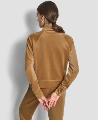 Women's Platinum Velour Embroidered Logo Sweatshirt