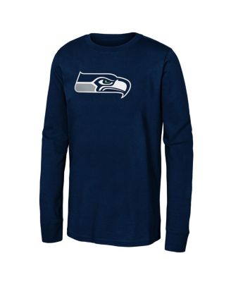 Outerstuff - Big Boys and Girls College Navy Seattle Seahawks Primary Logo Long Sleeve T-Shirt